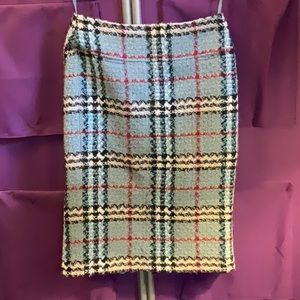 Burberry wool plaid skirt